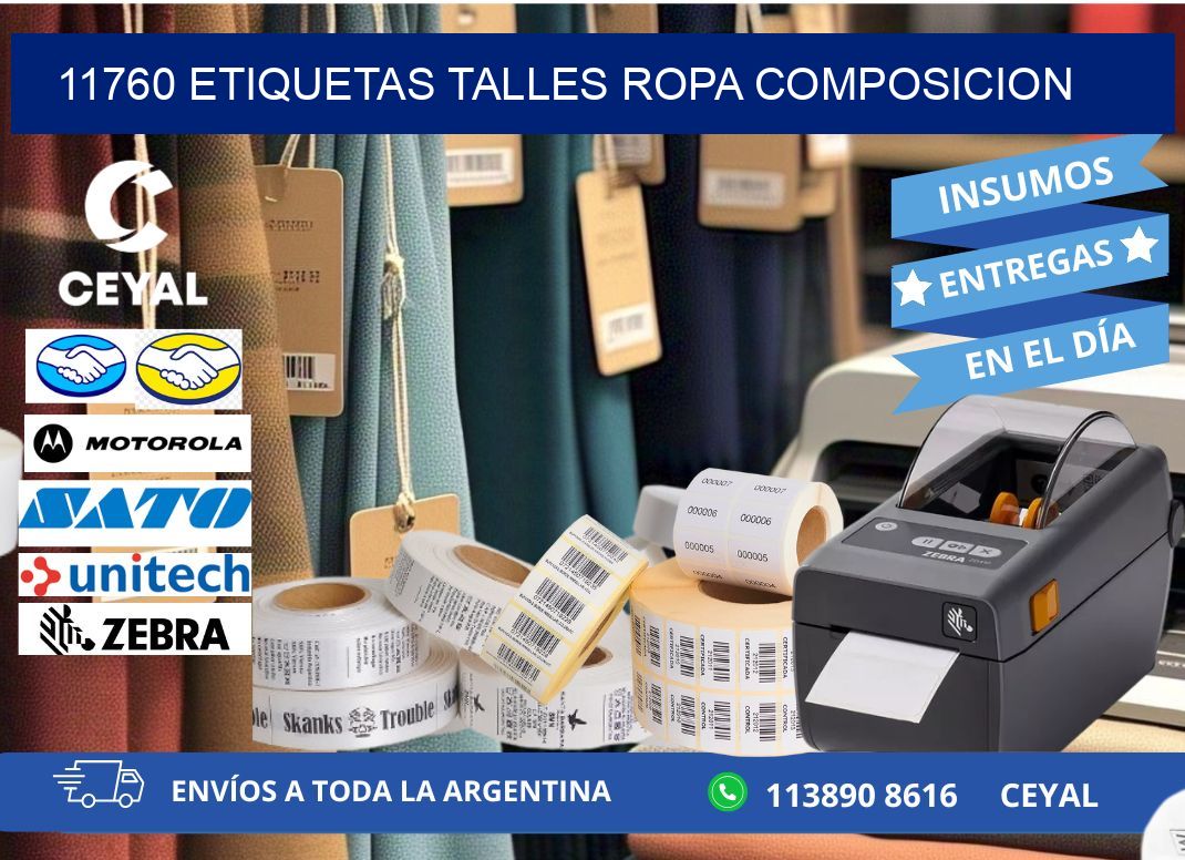 11760 ETIQUETAS TALLES ROPA COMPOSICION