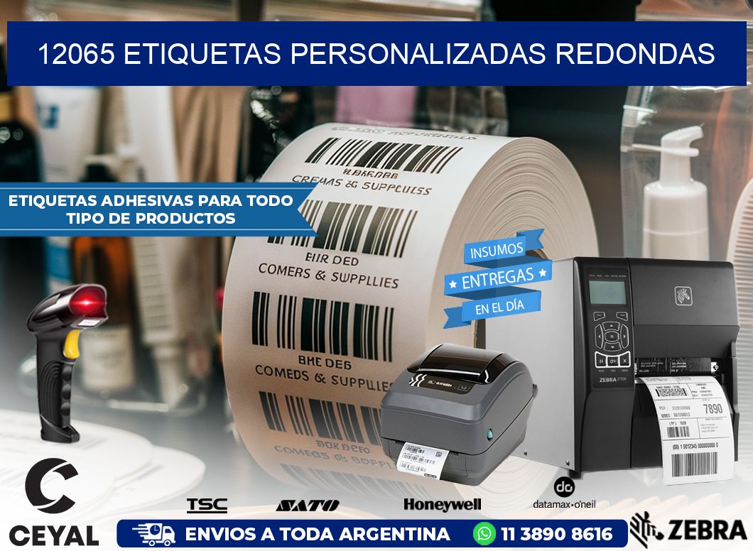 12065 Etiquetas personalizadas redondas