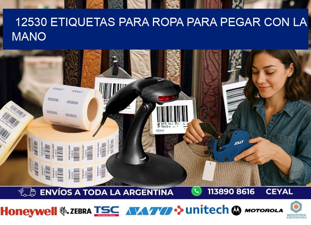 12530 Etiquetas para ropa para pegar con la mano