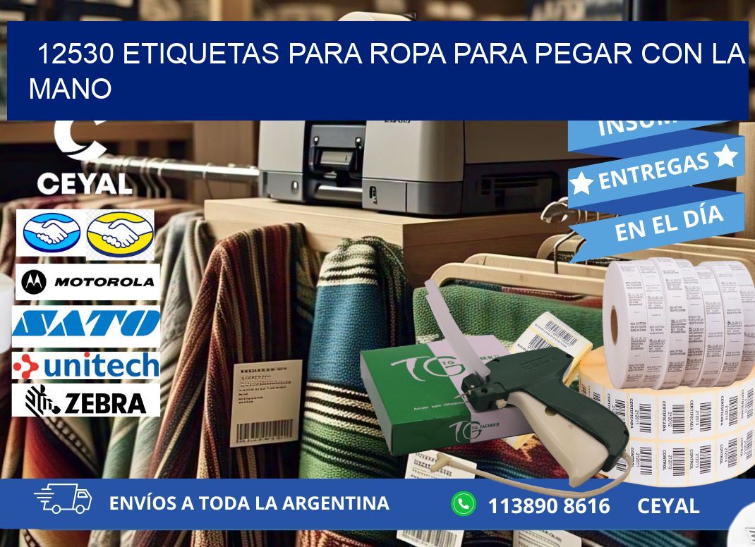 12530 Etiquetas para ropa para pegar con la mano