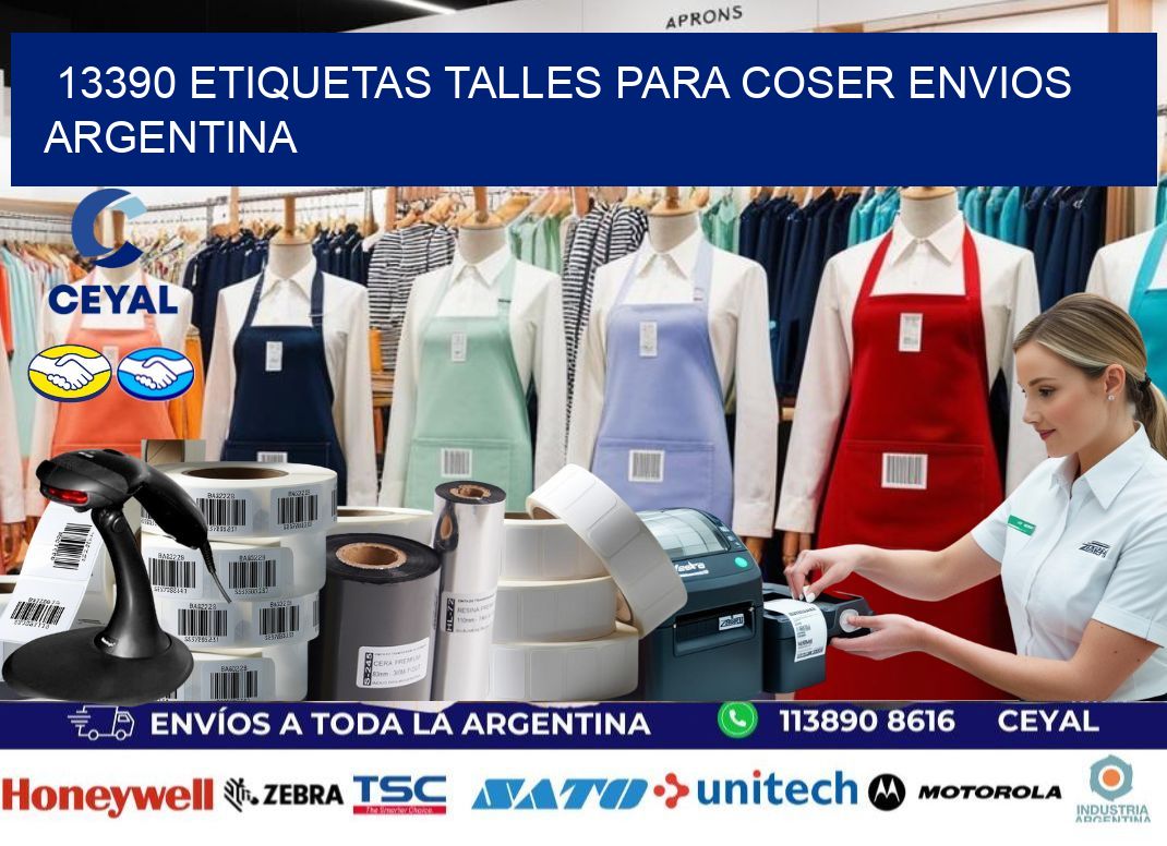 13390 ETIQUETAS TALLES PARA COSER ENVIOS ARGENTINA