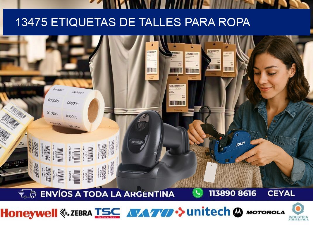 13475 etiquetas de talles para ropa
