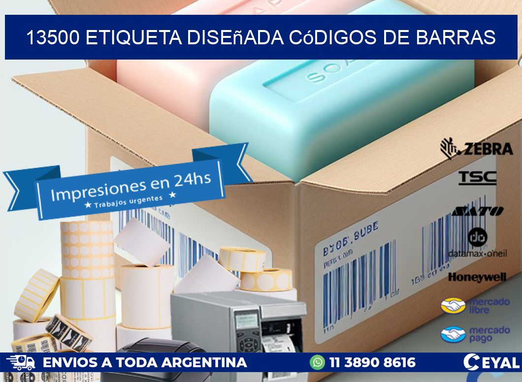 13500 etiqueta diseñada códigos de barras