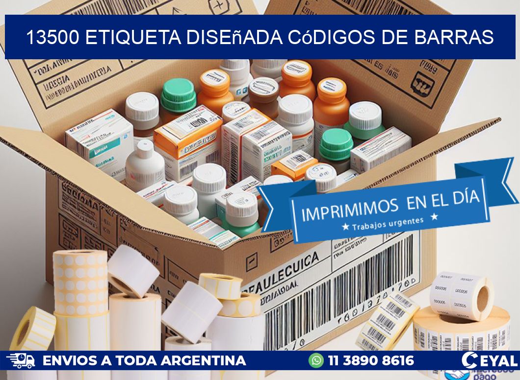 13500 etiqueta diseñada códigos de barras