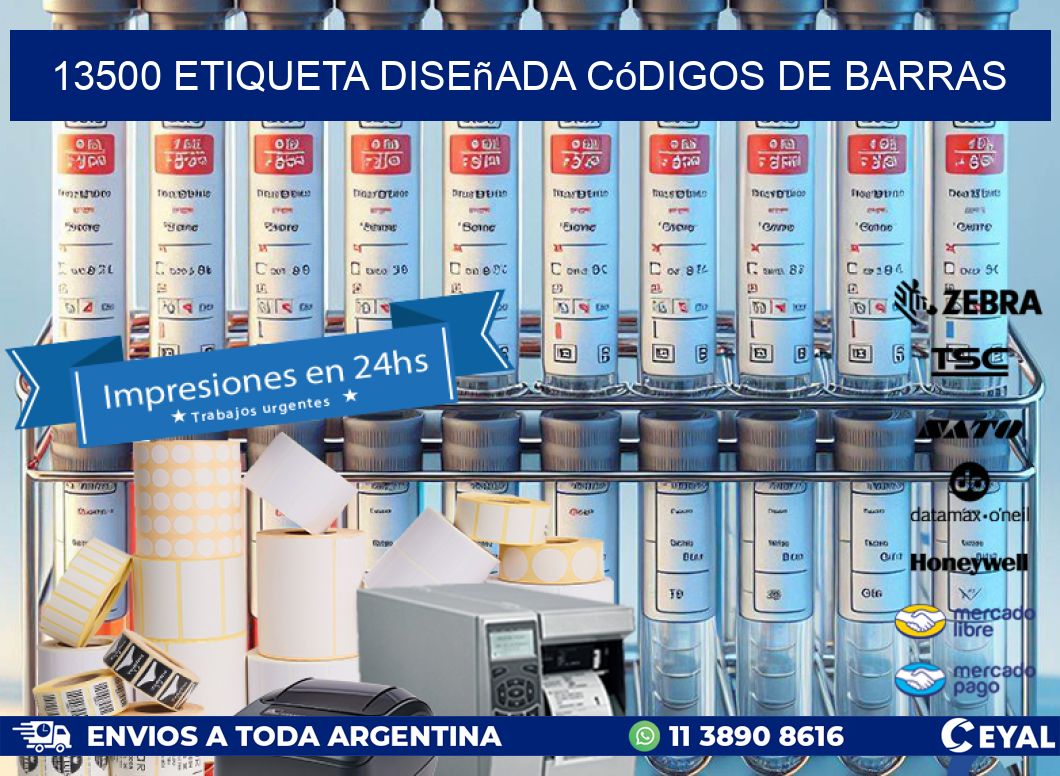 13500 etiqueta diseñada códigos de barras