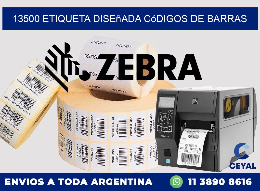 13500 etiqueta diseñada códigos de barras