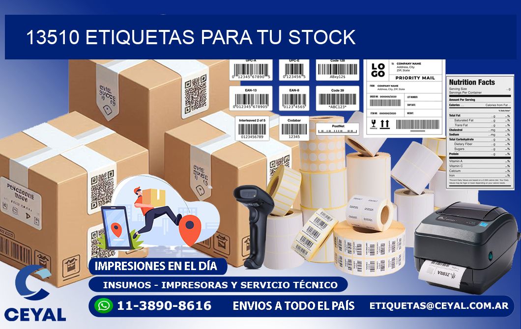 13510 etiquetas para tu stock