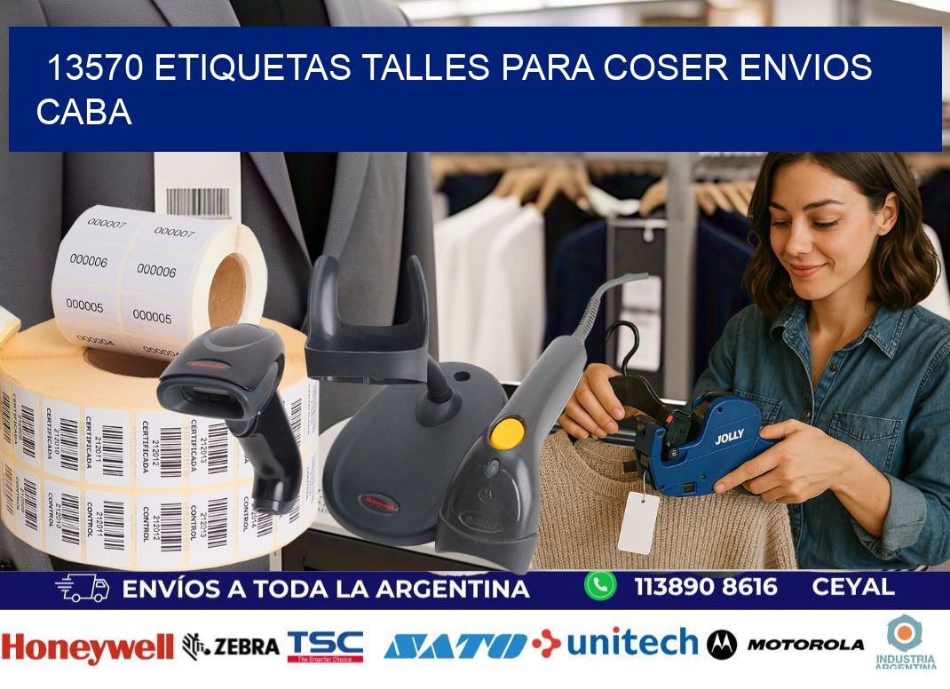 13570 ETIQUETAS TALLES PARA COSER ENVIOS CABA