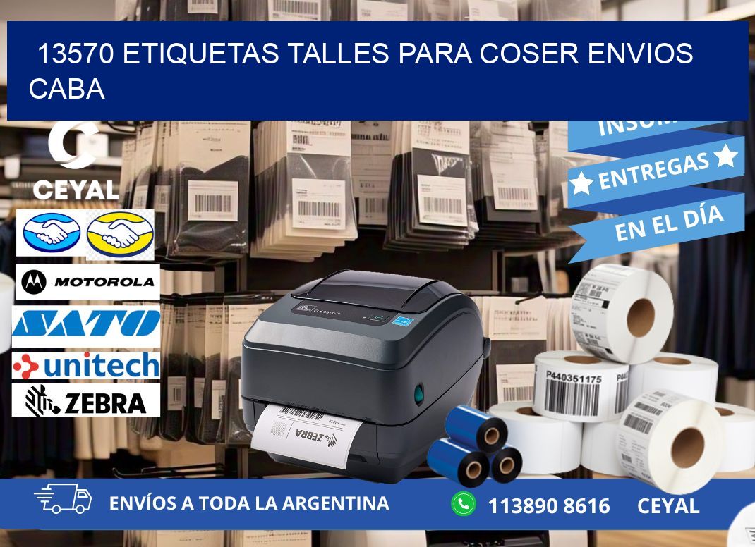 13570 ETIQUETAS TALLES PARA COSER ENVIOS CABA