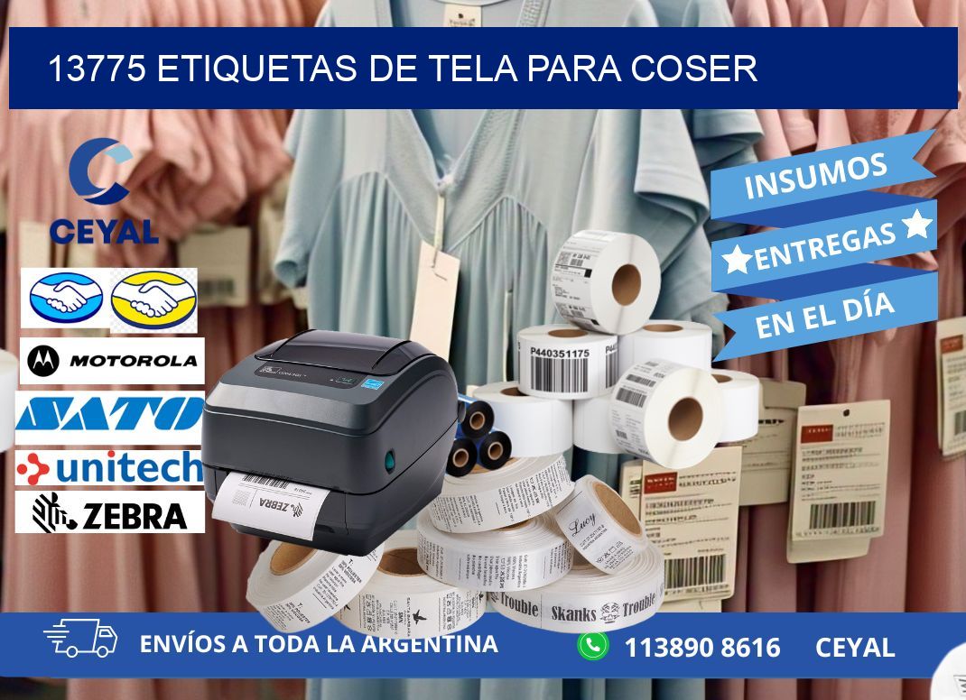13775 Etiquetas de tela para coser