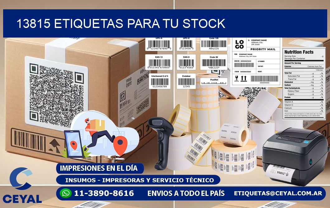 13815 etiquetas para tu stock