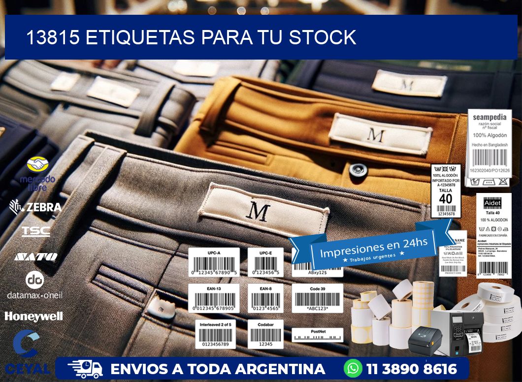 13815 etiquetas para tu stock