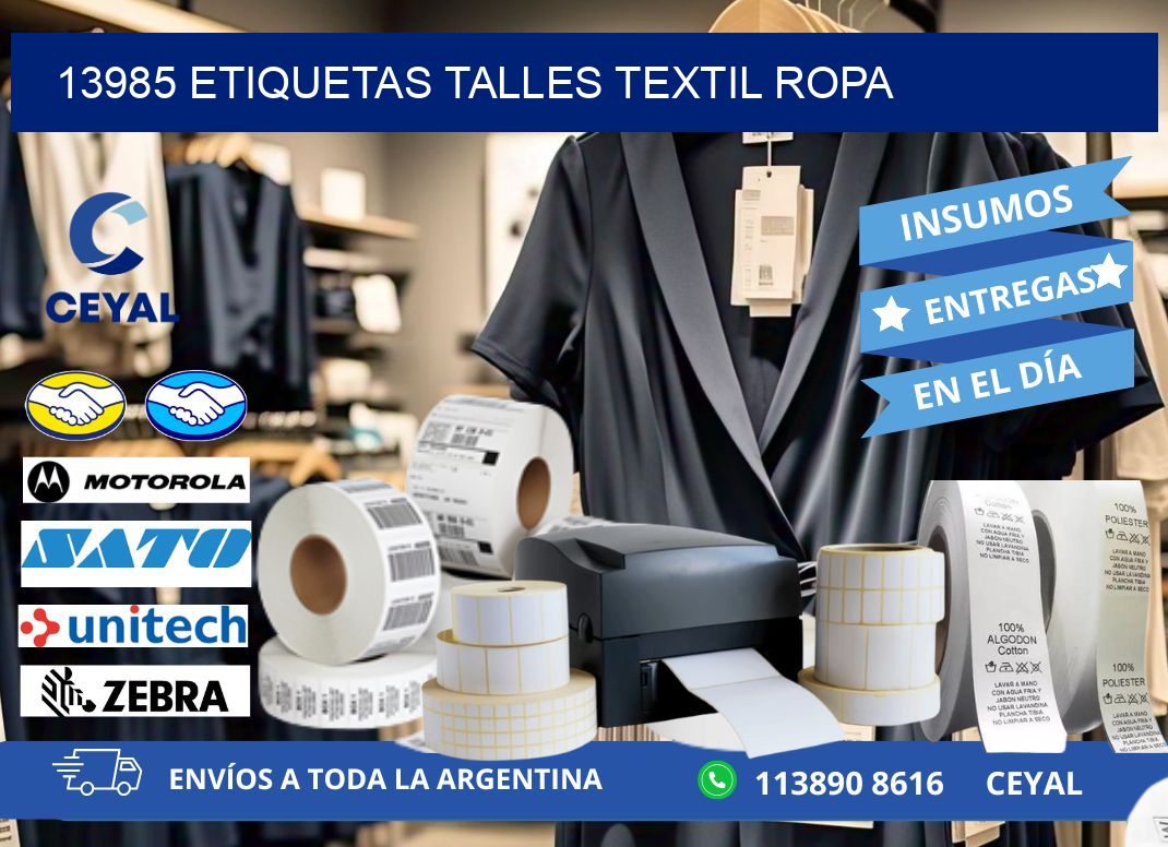 13985 ETIQUETAS TALLES TEXTIL ROPA
