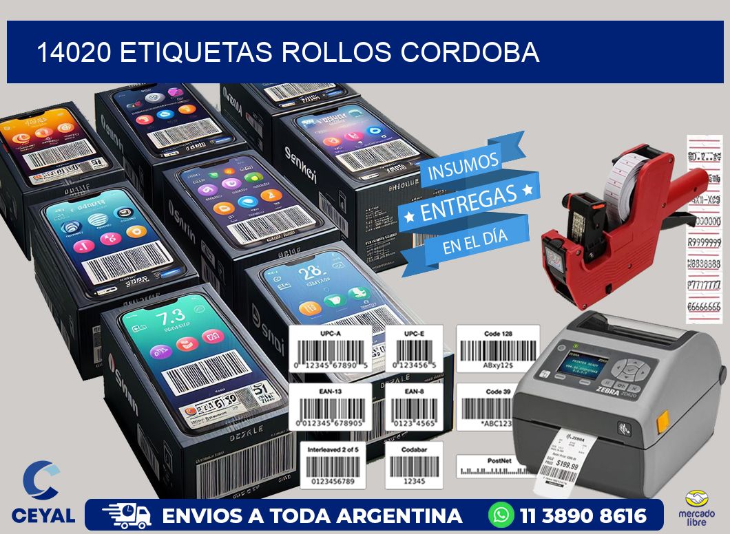 14020 etiquetas rollos CORDOBA
