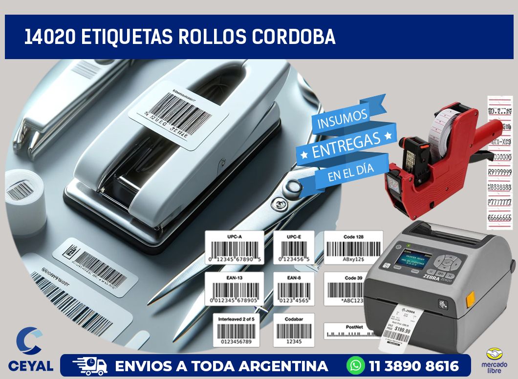 14020 etiquetas rollos CORDOBA