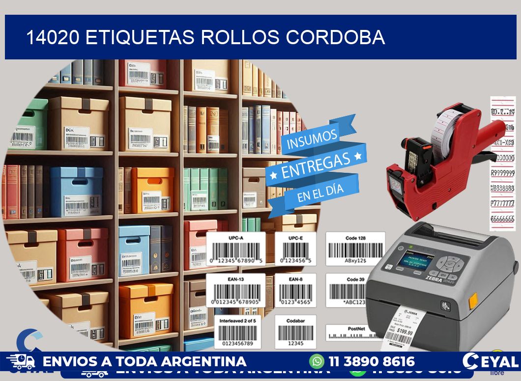 14020 etiquetas rollos CORDOBA