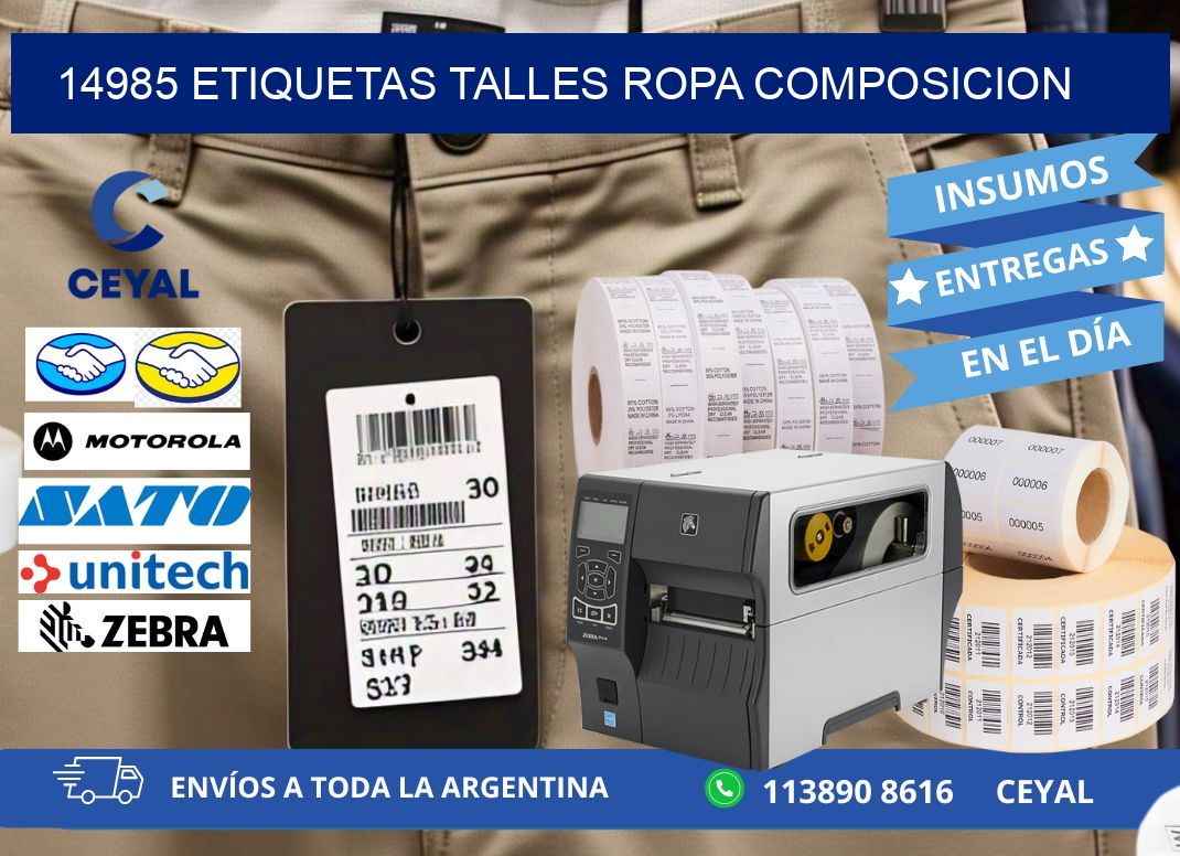 14985 ETIQUETAS TALLES ROPA COMPOSICION
