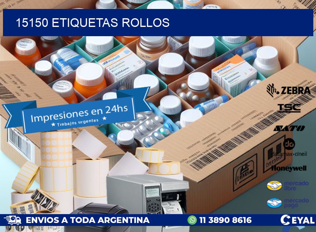 15150 etiquetas rollos