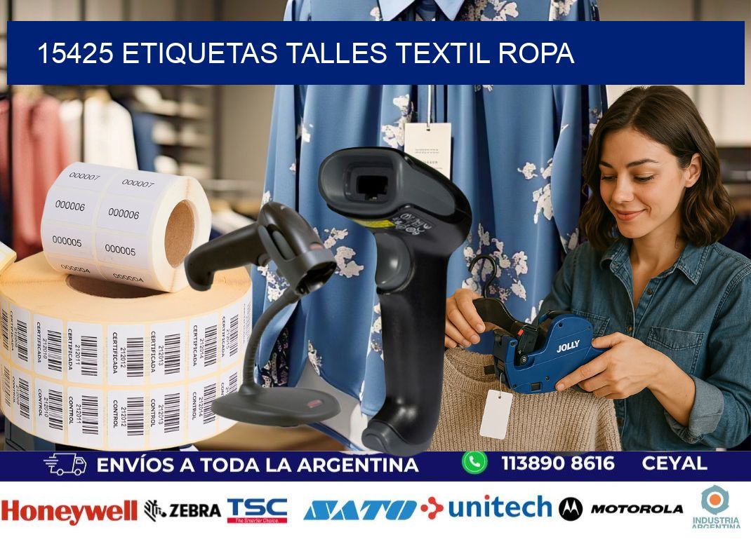 15425 ETIQUETAS TALLES TEXTIL ROPA
