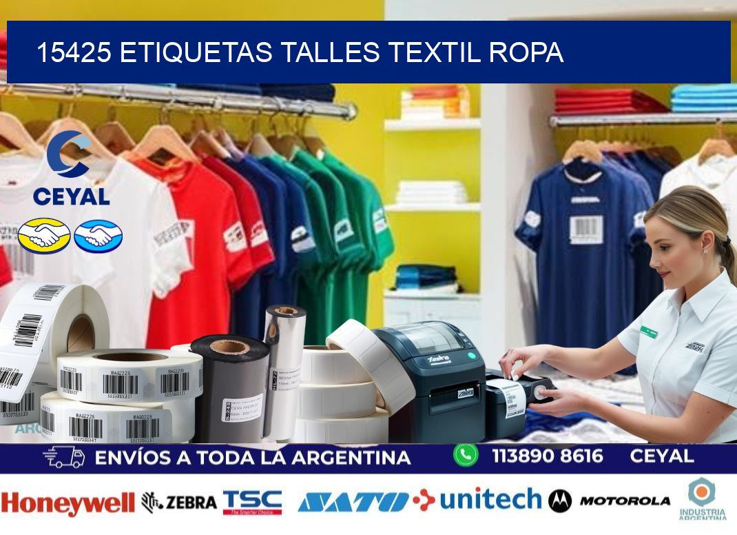 15425 ETIQUETAS TALLES TEXTIL ROPA