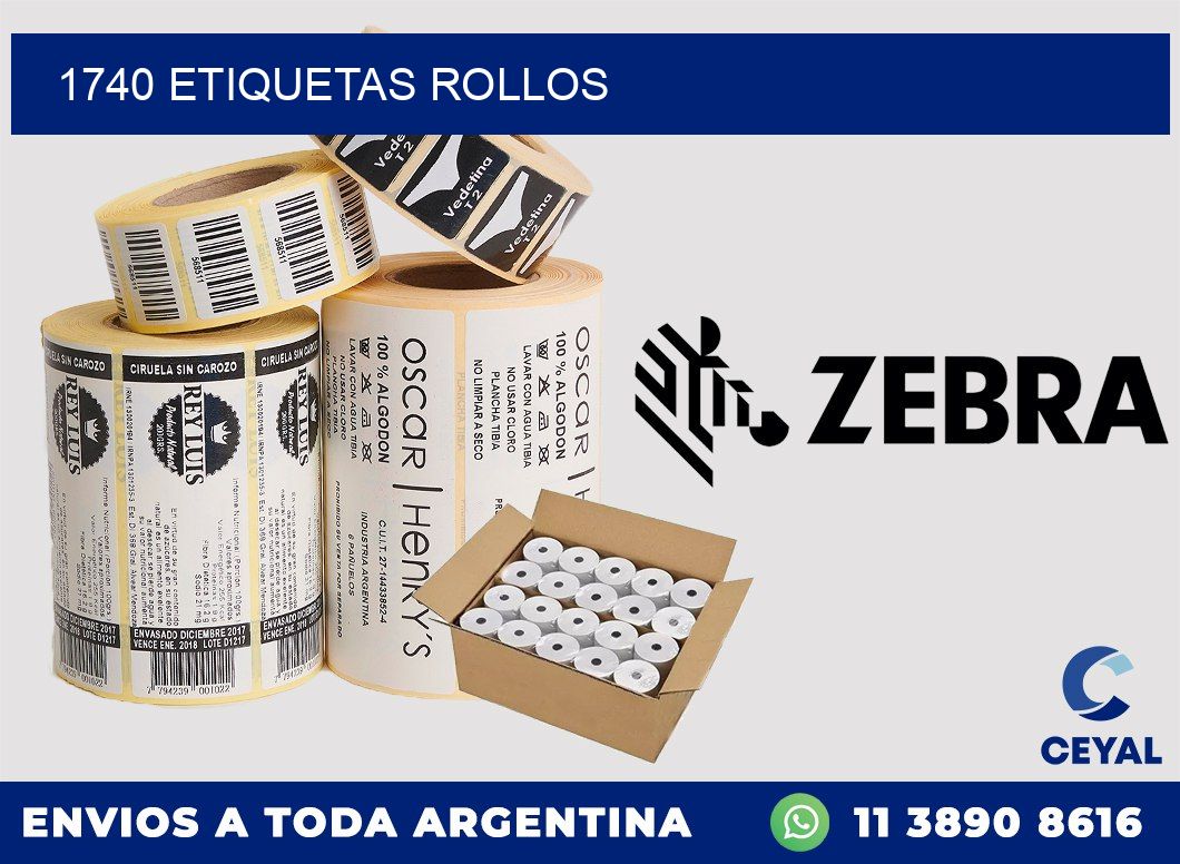 1740 etiquetas rollos