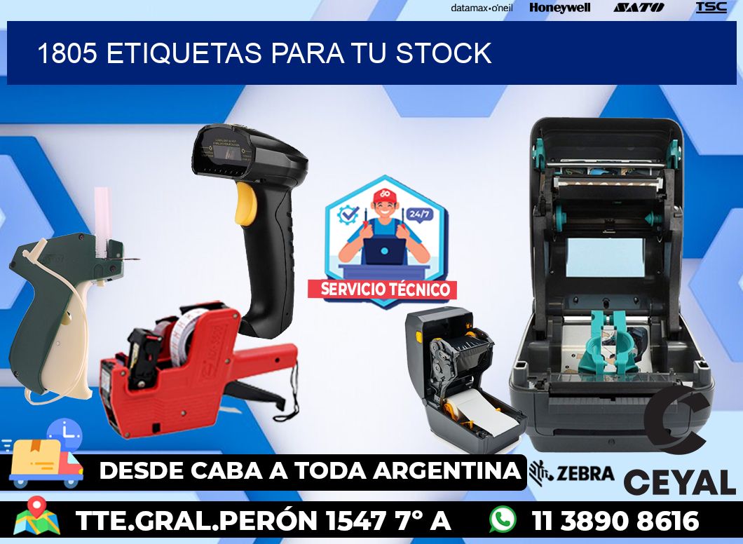 1805 etiquetas para tu stock