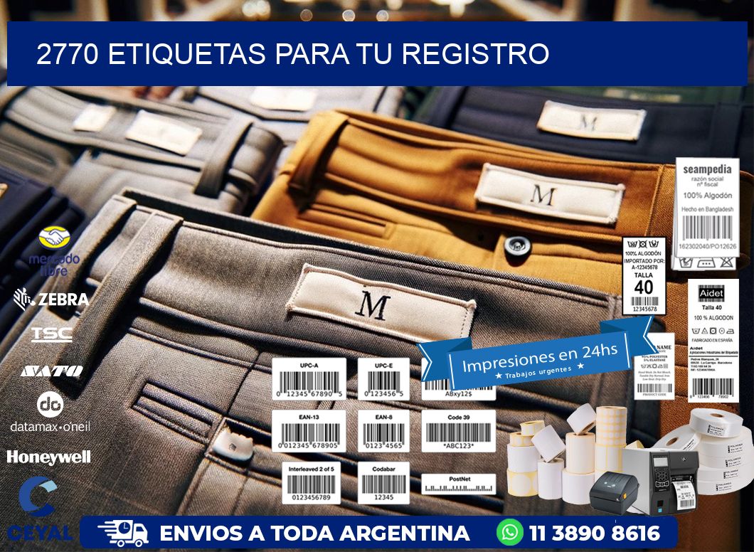 2770 etiquetas para tu registro
