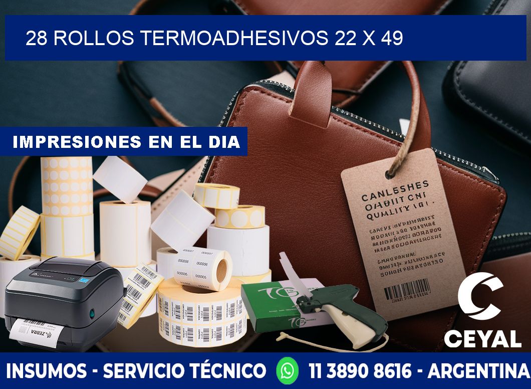 28 ROLLOS TERMOADHESIVOS 22 x 49