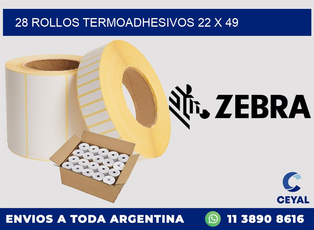 28 ROLLOS TERMOADHESIVOS 22 x 49