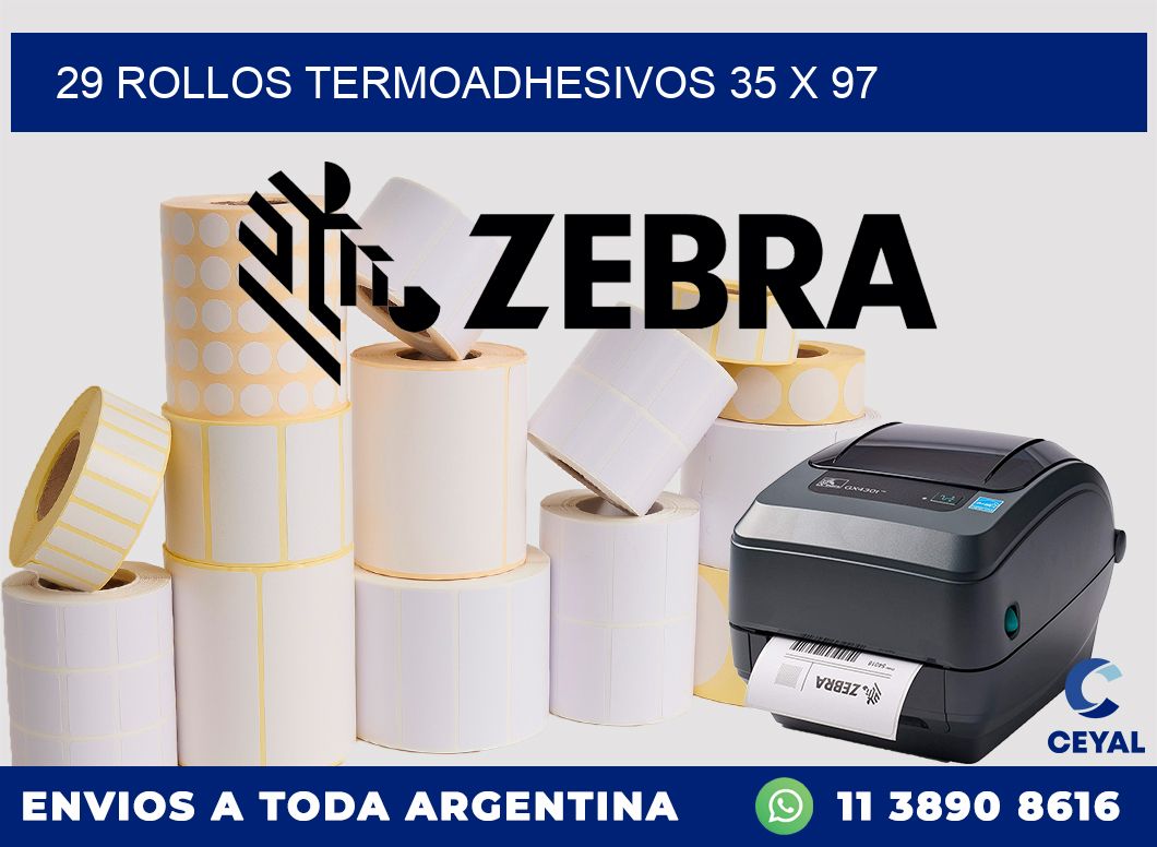 29 ROLLOS TERMOADHESIVOS 35 x 97