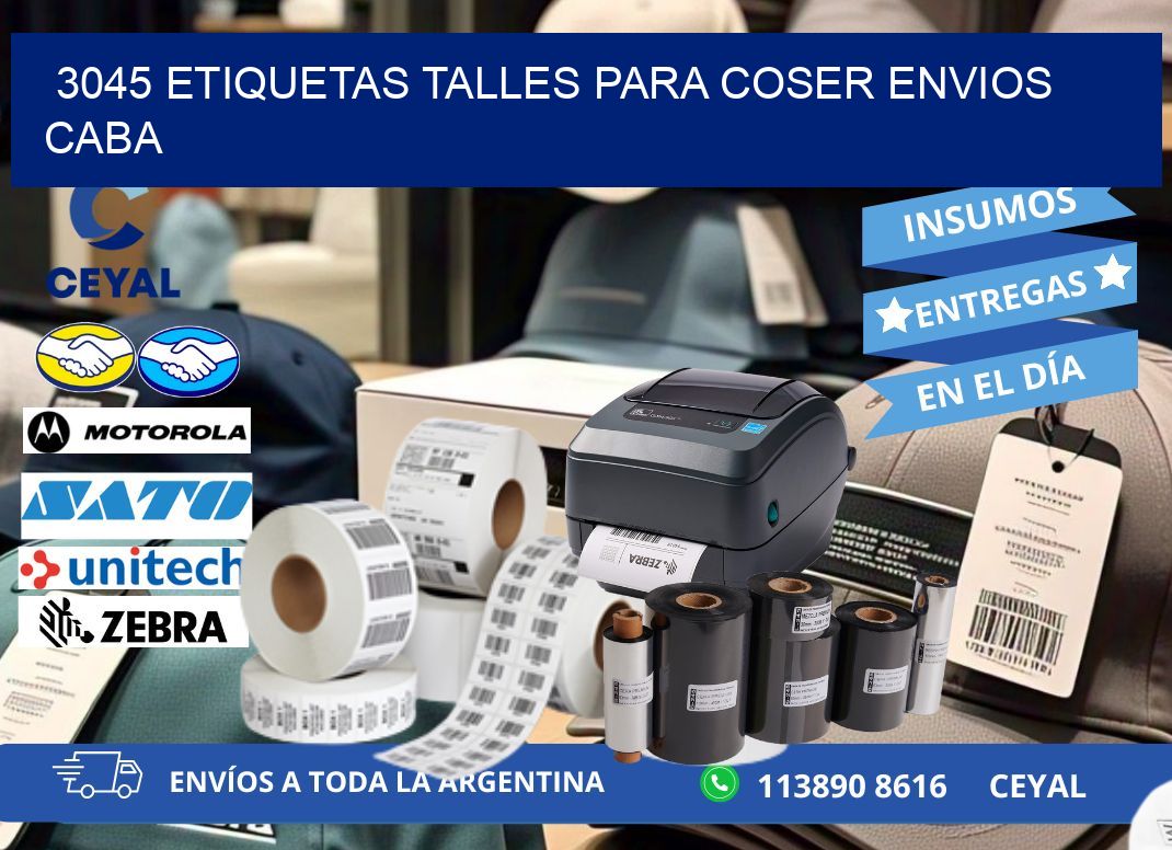 3045 ETIQUETAS TALLES PARA COSER ENVIOS CABA