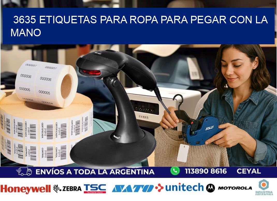 3635 Etiquetas para ropa para pegar con la mano