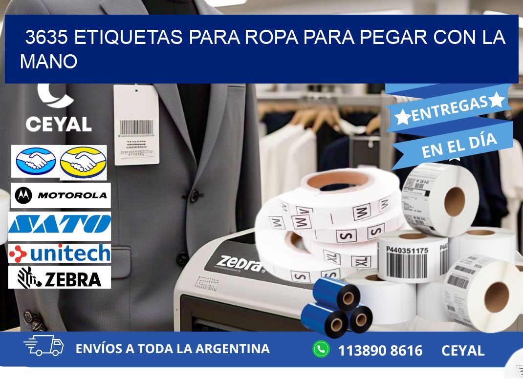 3635 Etiquetas para ropa para pegar con la mano