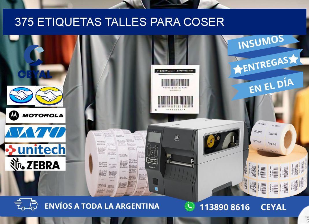 375 ETIQUETAS TALLES PARA COSER