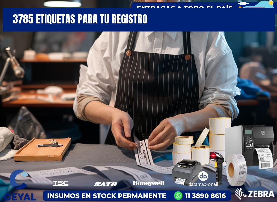 3785 etiquetas para tu registro
