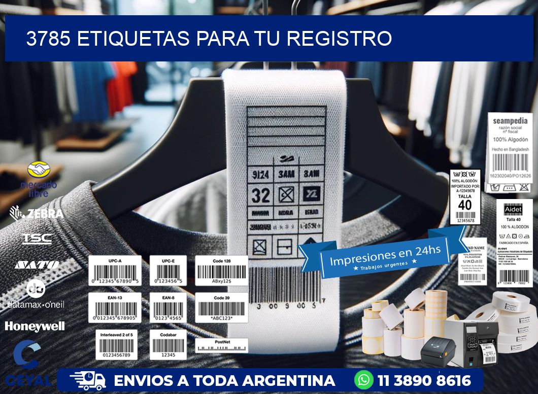 3785 etiquetas para tu registro