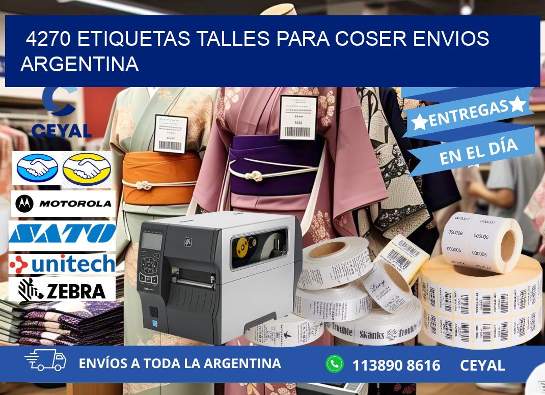 4270 ETIQUETAS TALLES PARA COSER ENVIOS ARGENTINA