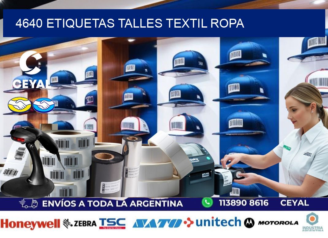 4640 ETIQUETAS TALLES TEXTIL ROPA