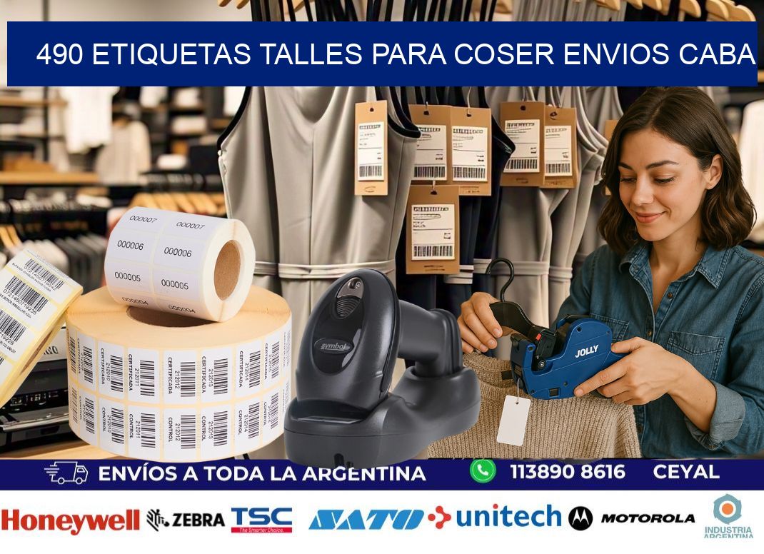 490 ETIQUETAS TALLES PARA COSER ENVIOS CABA