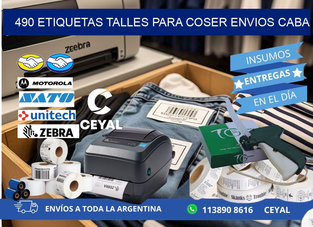 490 ETIQUETAS TALLES PARA COSER ENVIOS CABA
