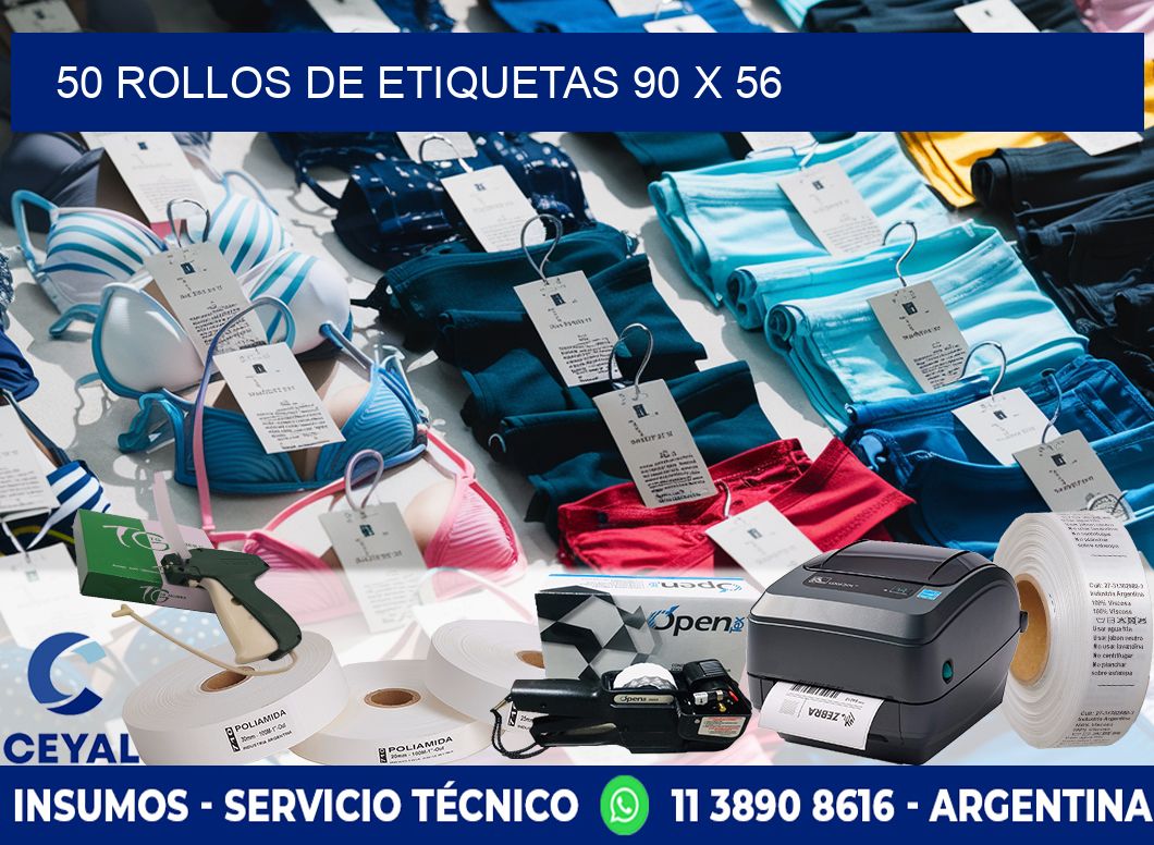 50 ROLLOS DE ETIQUETAS 90 x 56
