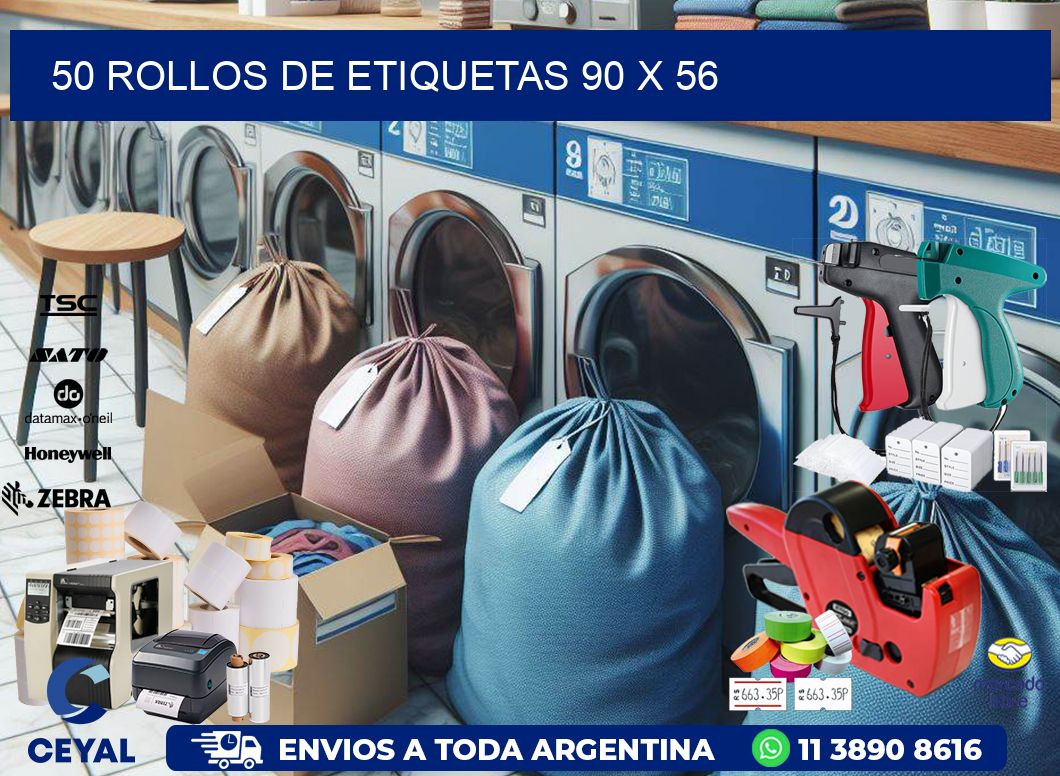 50 ROLLOS DE ETIQUETAS 90 x 56