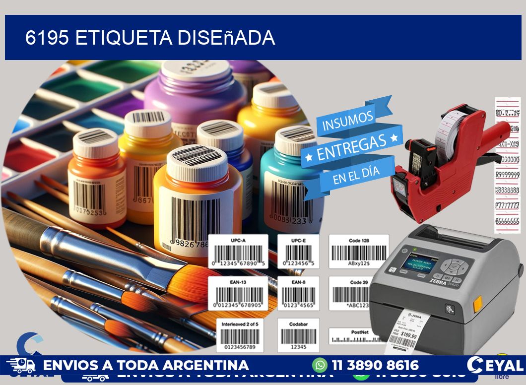 6195 etiqueta diseñada