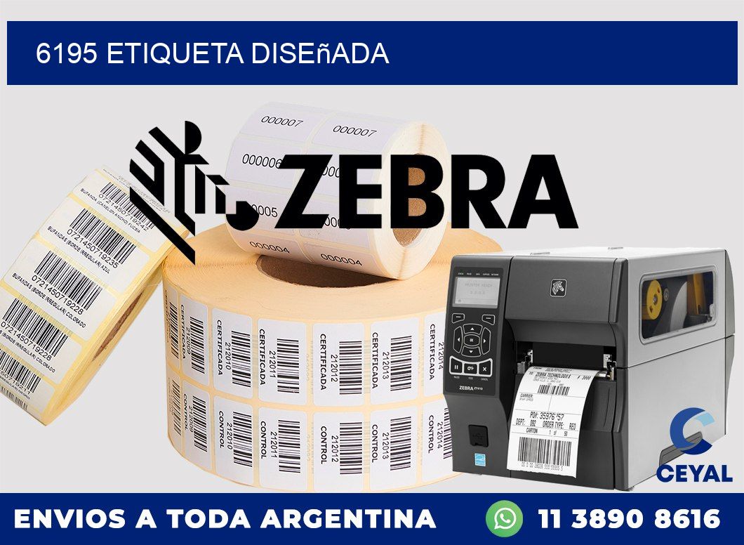 6195 etiqueta diseñada