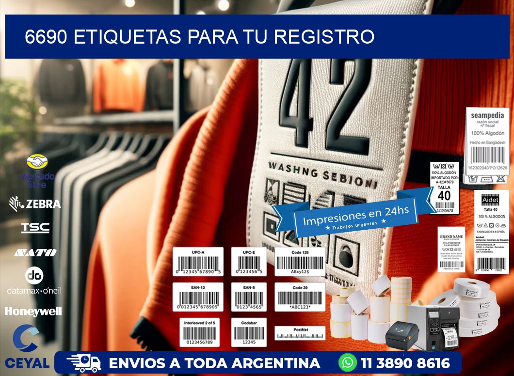 6690 etiquetas para tu registro