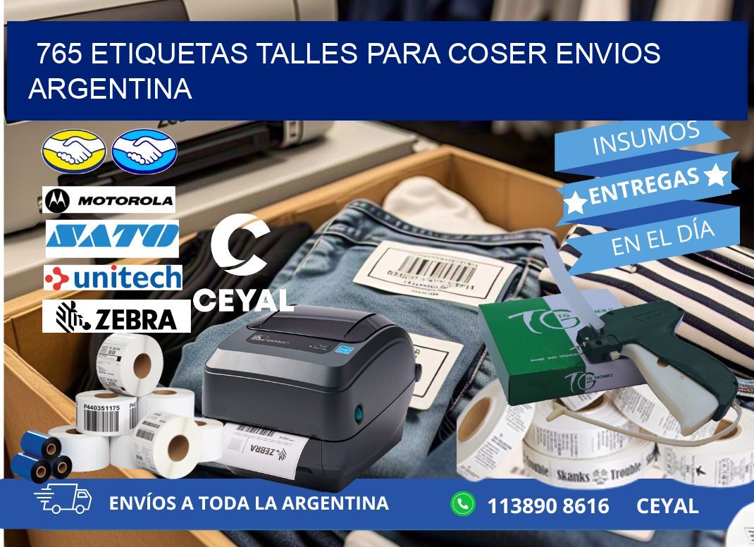 765 ETIQUETAS TALLES PARA COSER ENVIOS ARGENTINA