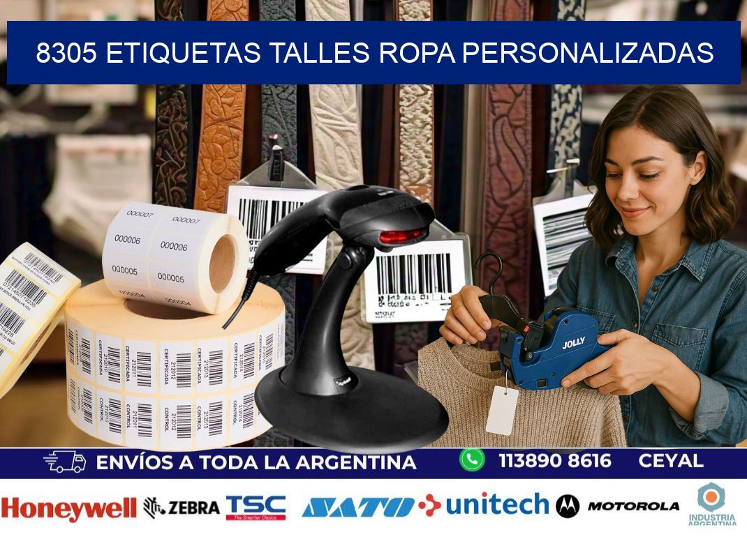 8305 ETIQUETAS TALLES ROPA PERSONALIZADAS