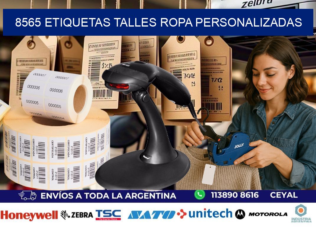 8565 ETIQUETAS TALLES ROPA PERSONALIZADAS