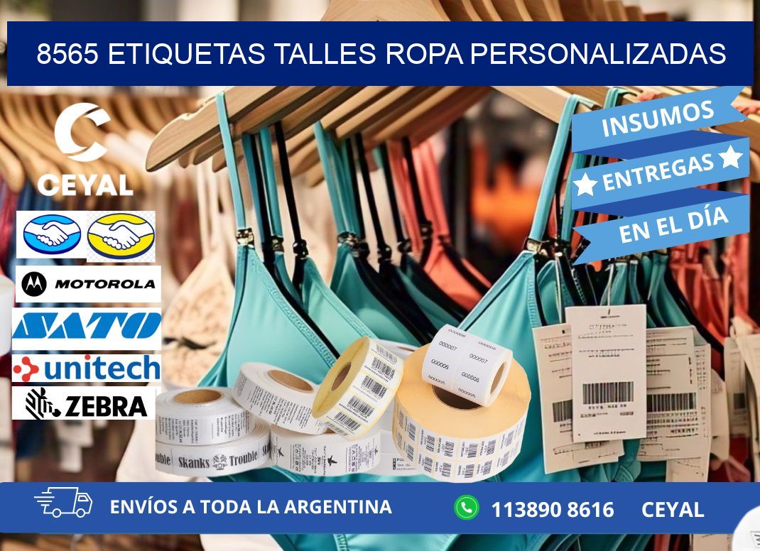 8565 ETIQUETAS TALLES ROPA PERSONALIZADAS