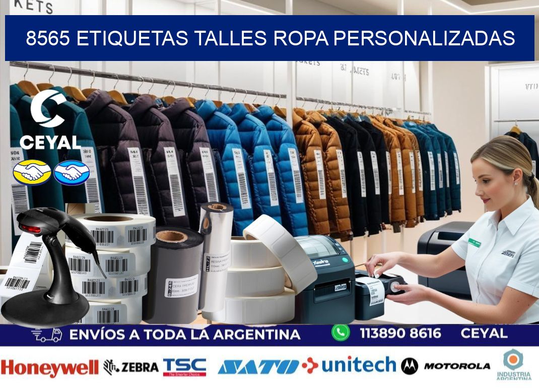 8565 ETIQUETAS TALLES ROPA PERSONALIZADAS